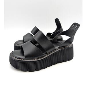 Zigi Indiana Platform Wedge Sandals Wide Strap Women's Black Size US7.5 EU38